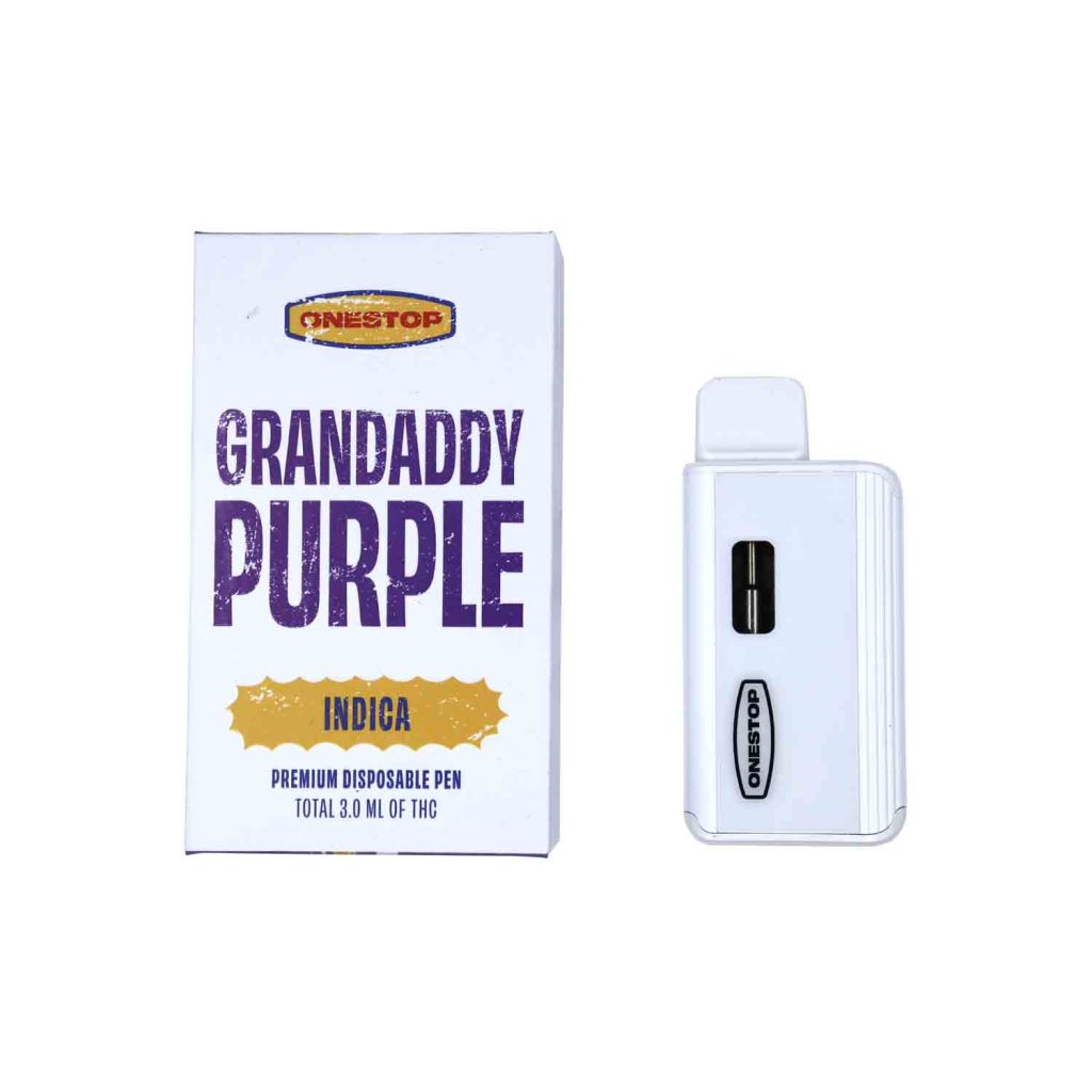 Onestop 3mL Disposable Vapes Grandaddy Purple THC Distillate Naked