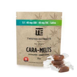 Twisted Extracts Cara-Melts – 1:1 40mg THC + 40mg CBD Sativa
