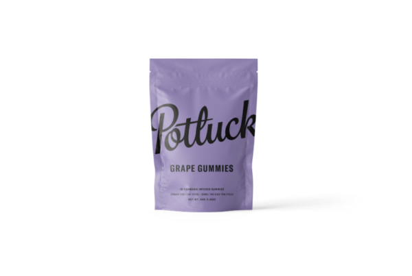 Potluck Edibles 200mg 1:1 THC/CBD Gummies - Grape