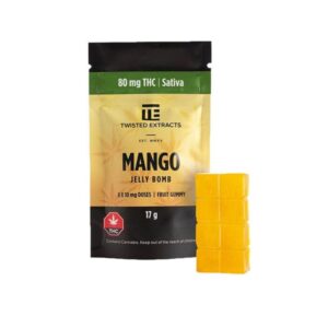 Twisted Extracts Jelly Bombs 80mg THC – Mango (Sativa)