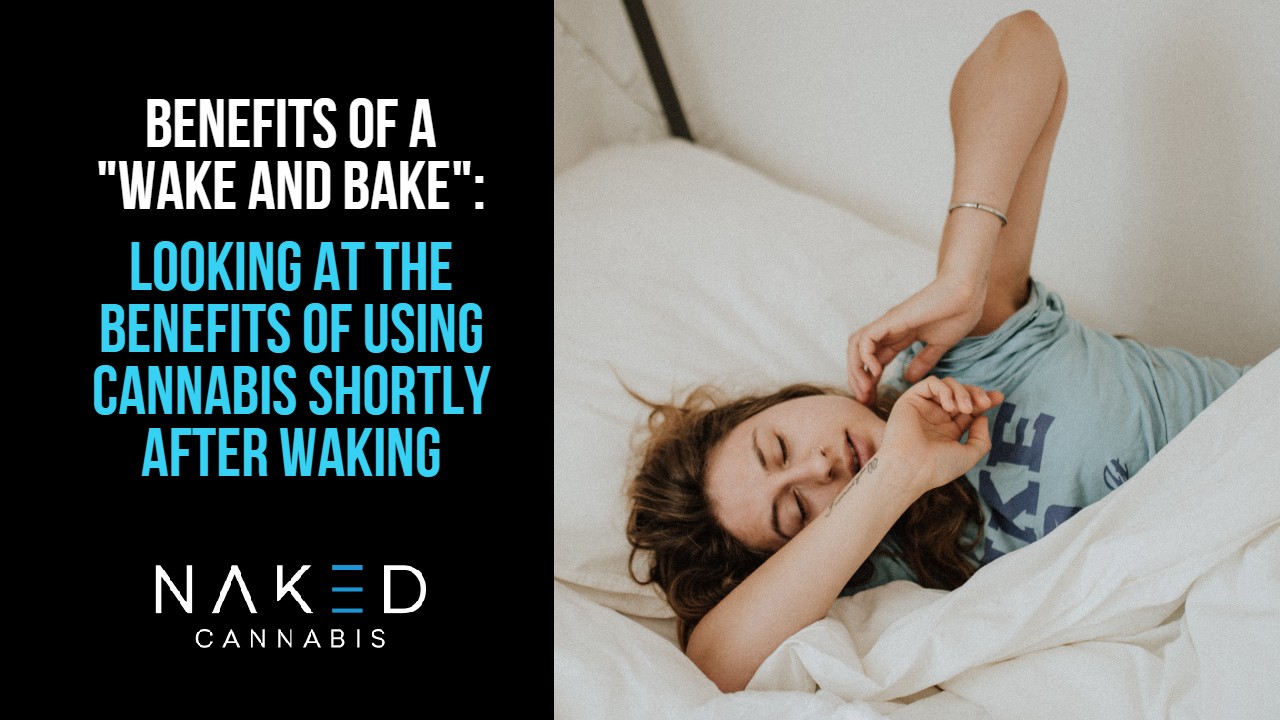 girl waking up in bed for a wake and bake session