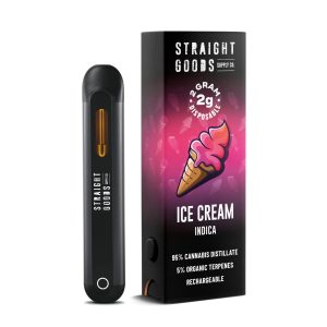 Straight Goods Supply Co. 2 Gram Disposable Vapes – Ice Cream (Indica) THC Distillate