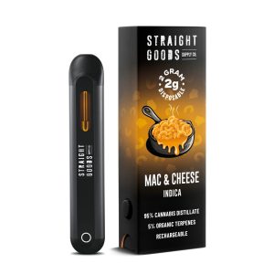 Straight Goods Supply Co. 2 Gram Disposable Vapes – Mac & Cheese (Indica) THC Distillate