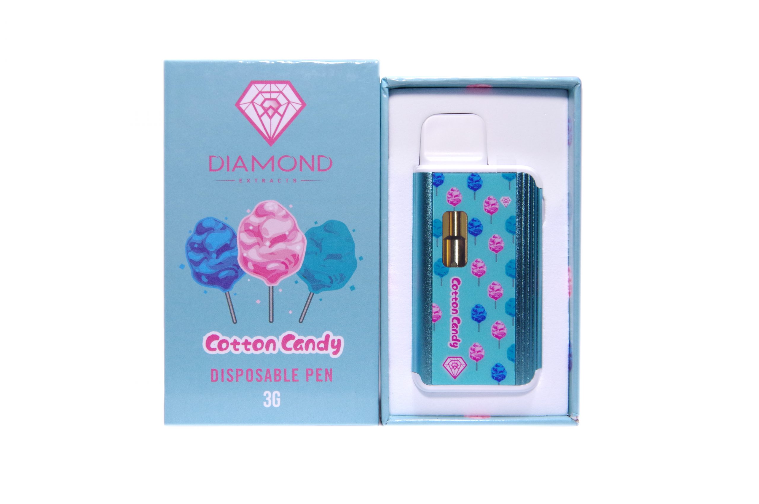 Diamond Concentrates Disposable 3 GRAM Vape Pen – Cotton Candy THC