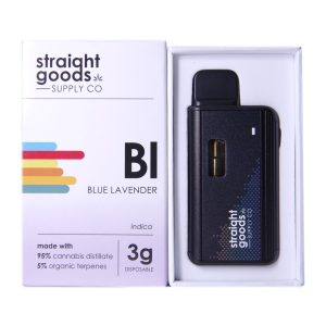 Straight Goods Supply Co. 3 Gram Disposable Vapes – Blue Lavender THC Distillate