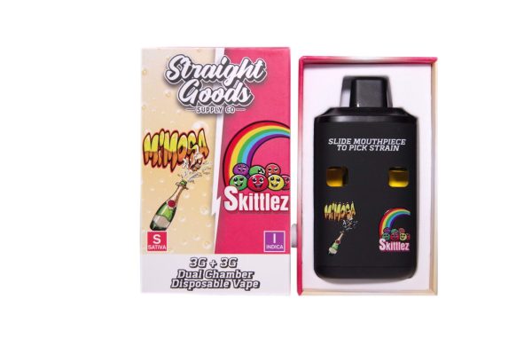 Straight Goods Supply Co. 6 Gram Dual Chamber Disposable Vapes – Mimosa + Skittlez THC Distillate