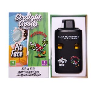 Straight Goods Supply Co. 6 Gram Dual Chamber Disposable Vapes – Pie Face + Watermelon THC Distillate