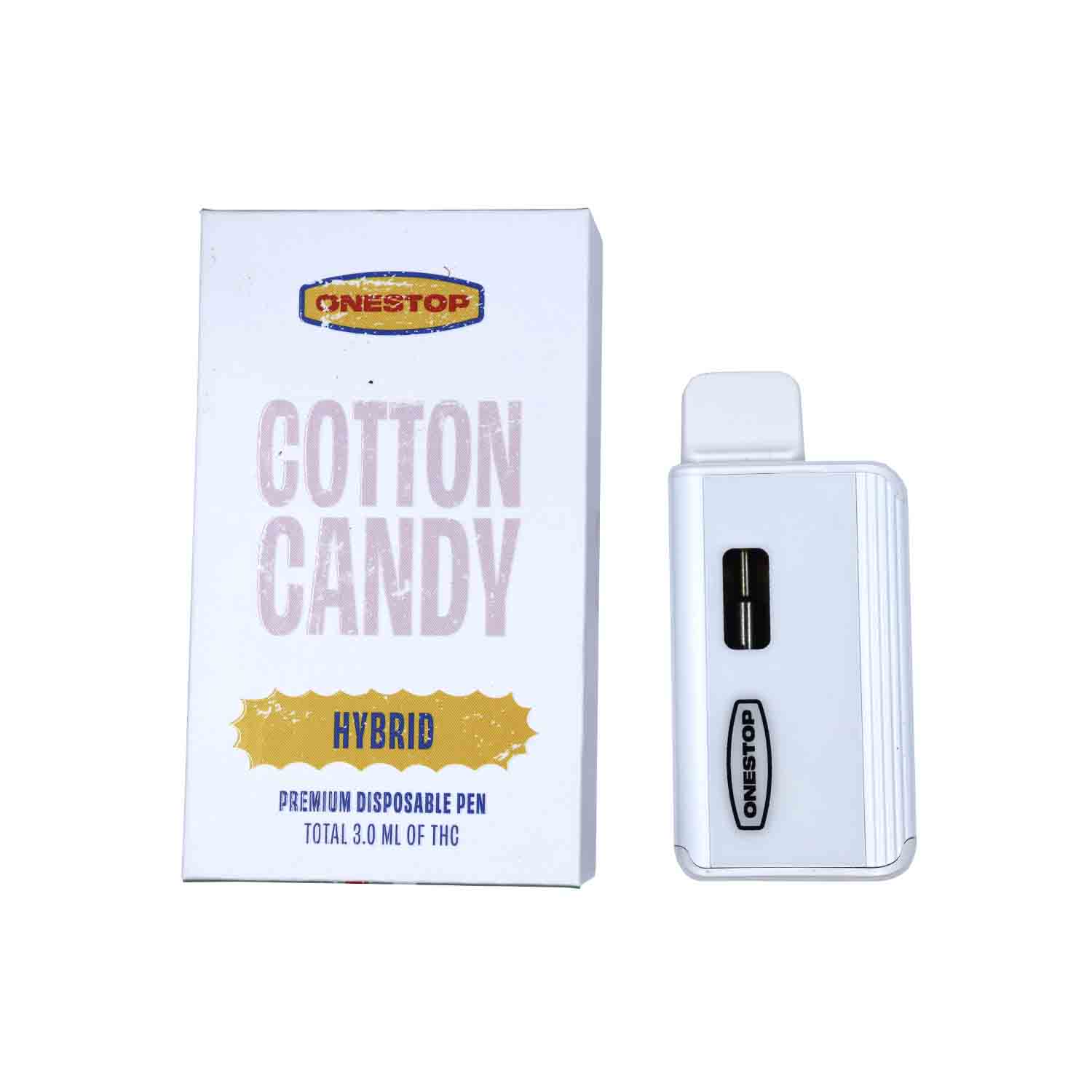 Onestop 3mL Disposable Vapes – Cotton Candy THC Distillate - Naked Canada