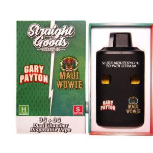 Straight Goods Supply Co. 6 Gram Dual Chamber Disposable Vapes – Gary Payton + Maui Wowie THC Distillate