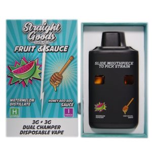Straight Goods Supply Co. 6 Gram Dual Chamber Disposable Vapes – Watermelon THC Distillate + Honey Boo Boo Sauce