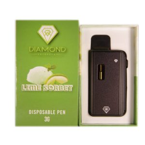 Diamond Concentrates Disposable 3 GRAM Vape Pen – Lime Sorbet THC Distillate