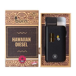 Burn 3mL Disposable Vapes – Hawaiian Diesel THC Distillate