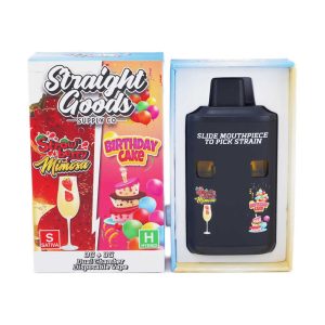 Straight Goods Supply Co. 6 Gram Dual Chamber Disposable Vapes – Strawberry Mimosa + Birthday Cake THC Distillate