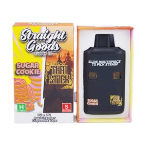 Straight Goods Supply Co. 6 Gram Dual Chamber Disposable Vapes – Sugar Cookie + Thai Stick THC Distillate