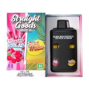 Straight Goods Supply Co. 6 Gram Dual Chamber Disposable Vapes – Cherry Kool Aid + Tropical Melon THC Distillate