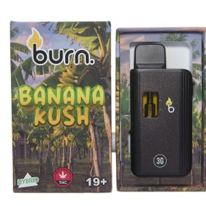 Burn 3mL Disposable Vapes – Banana Kush THC Distillate