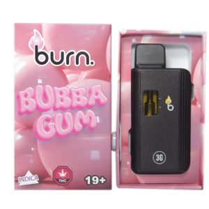 Burn 3mL Disposable Vapes – Bubba Gum THC Distillate