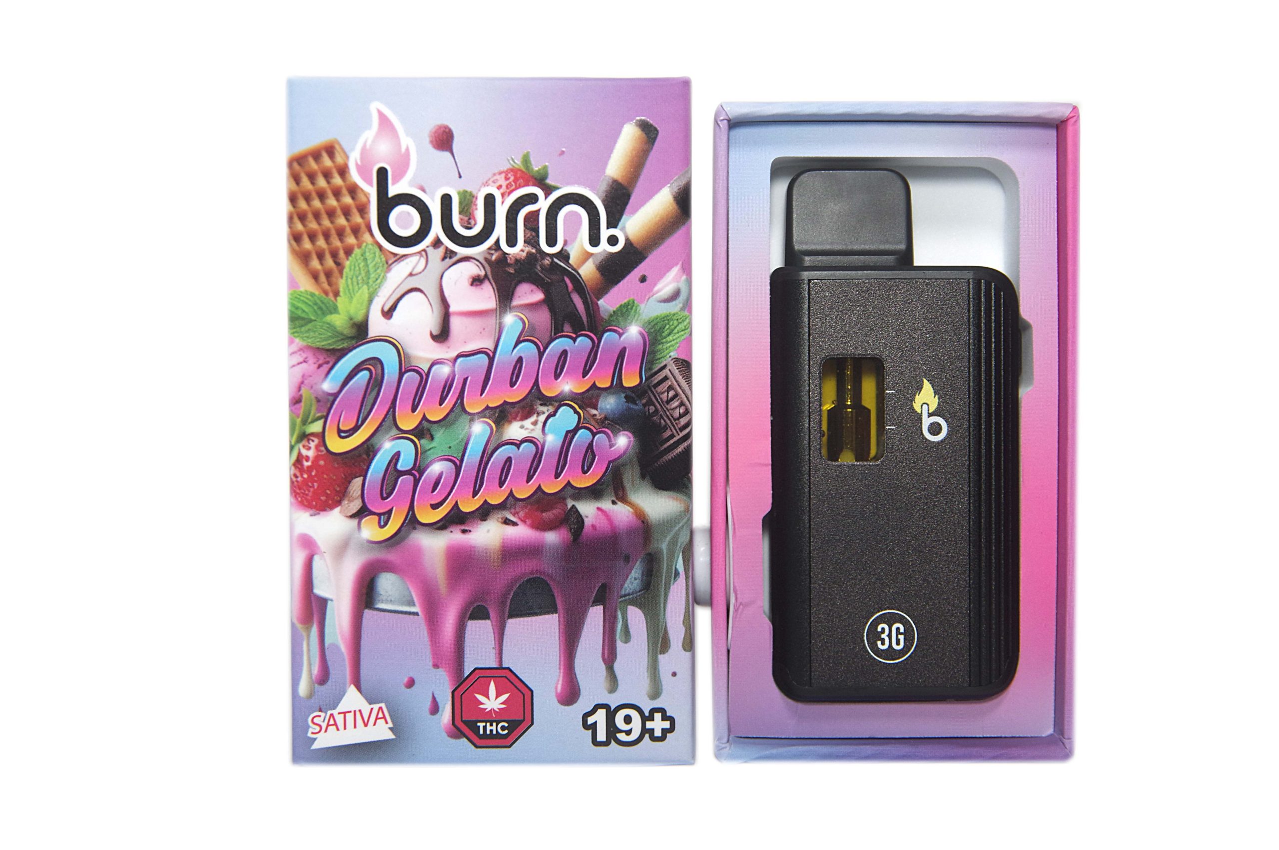 Burn 3mL Disposable Vapes – Durban Gelato THC Distillate - Naked Canada