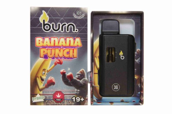 Burn 3mL Disposable Vapes – Banana Punch THC Distillate