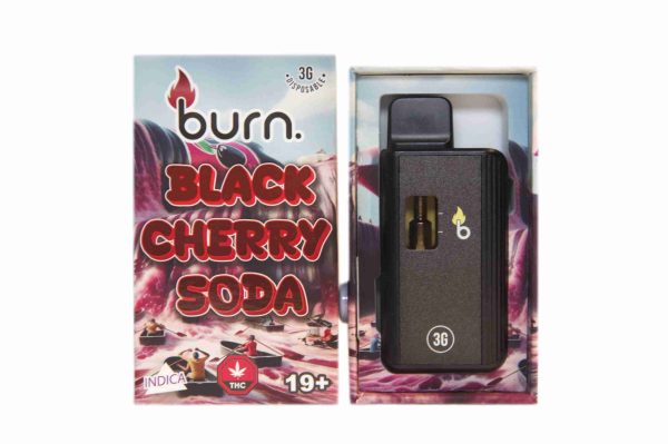 Burn 3mL Disposable Vapes – Black Cherry Soda THC Distillate