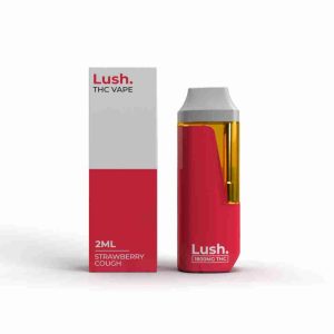 LUSH 2ml Disposable Vapes – Strawberry Cough (Sativa) THC Distillate